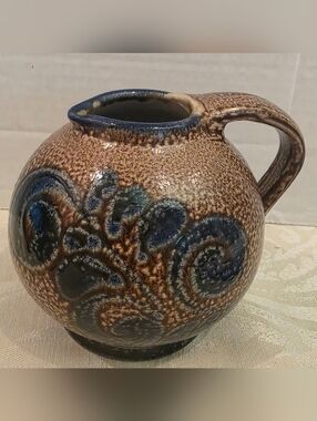 Vintage Salt-Glaze Small 16 Oz Ball Pitcher/ Creamer Stoneware Germany JLK